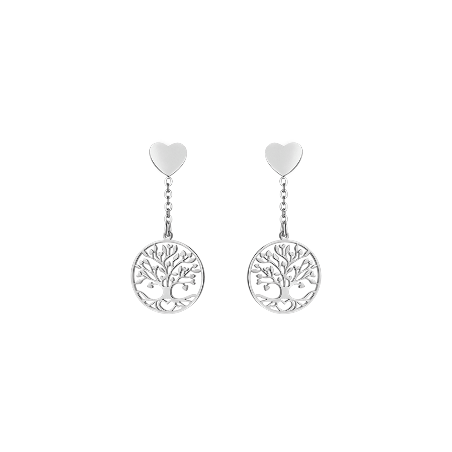 BOUCLES D'OREILLES EN ACIER POUR FEMME AVEC ARBRE DE VIE Luca Barra