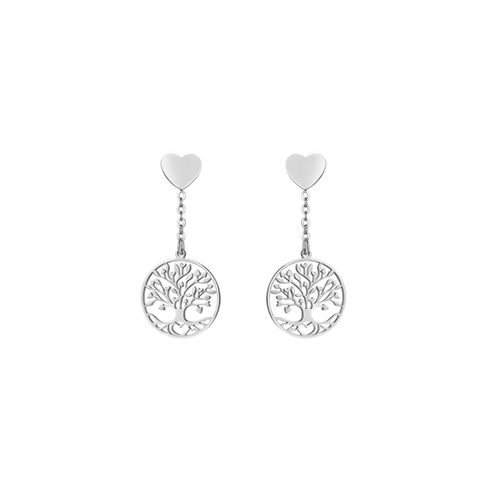 BOUCLES D'OREILLES EN ACIER POUR FEMME AVEC ARBRE DE VIE Luca Barra