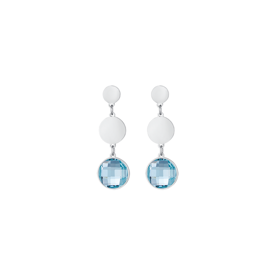 BOUCLES D'OREILLES EN ACIER AVEC PIERRES AQUAMARINES Luca Barra