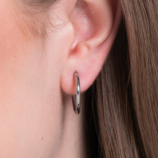 BOUCLES D'OREILLES EN ACIER DE 14 MM POUR LES FEMMES