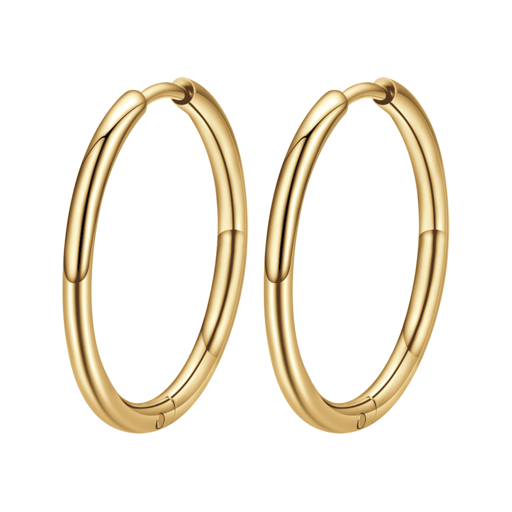 BOUCLES D'OREILLES CERCLÉES EN ACIER 24 MM POUR FEMMES