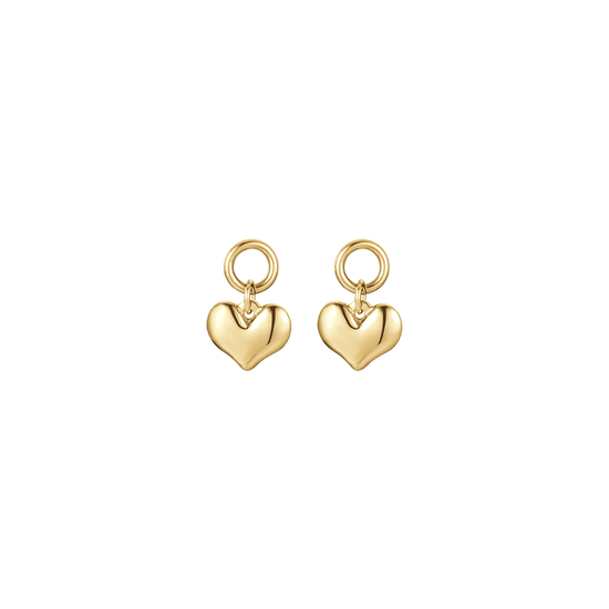 BOUCLES D'OREILLES EN ACIER POUR FEMMES AVEC DES CŒURS