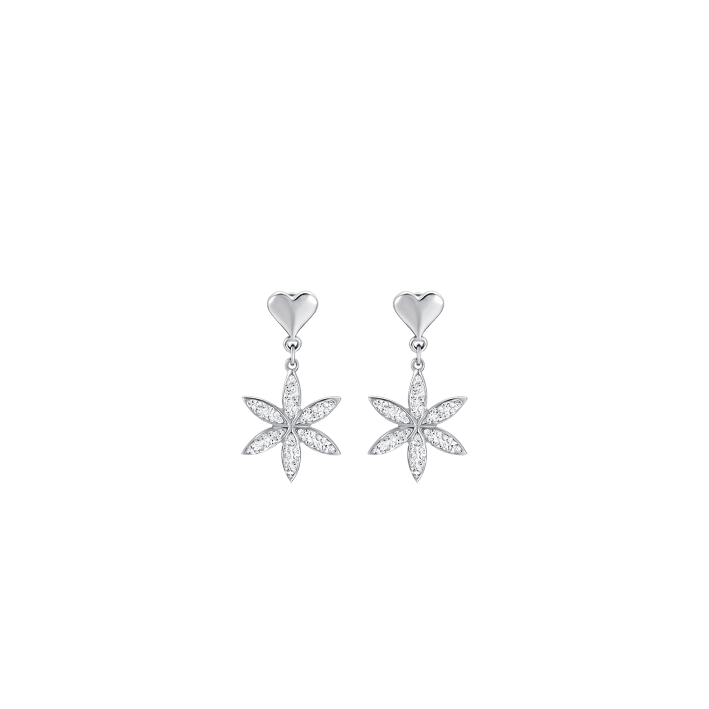 BOUCLES D'OREILLES EN ACIER POUR FEMME AVEC FLEUR DE VIE AVEC CRISTAUX BLANCS Luca Barra