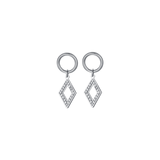 BOUCLES D'OREILLES POUR FEMMES EN ACIER AVEC CRISTAUX BLANCS Luca Barra