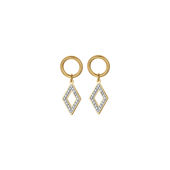 BOUCLES D'OREILLES EN ACIER POUR FEMMES AVEC CRISTAUX BLANCS