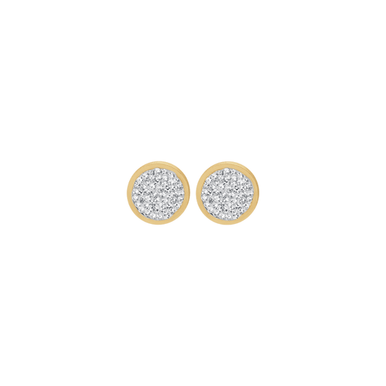 BOUCLE D'OREILLE POUR FEMME EN ACIER OR IP AVEC CRYSTAUX BLANCS Luca Barra