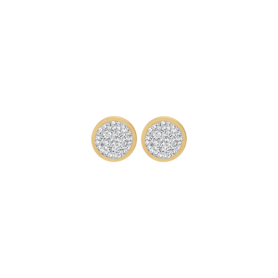 BOUCLES D'OREILLES POUR FEMMES EN ACIER INOXYDABLE AVEC CRISTAUX BLANCS