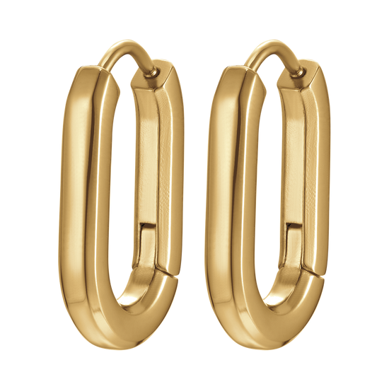 BOUCLES D'OREILLES EN ACIER ET OR IP POUR FEMMES