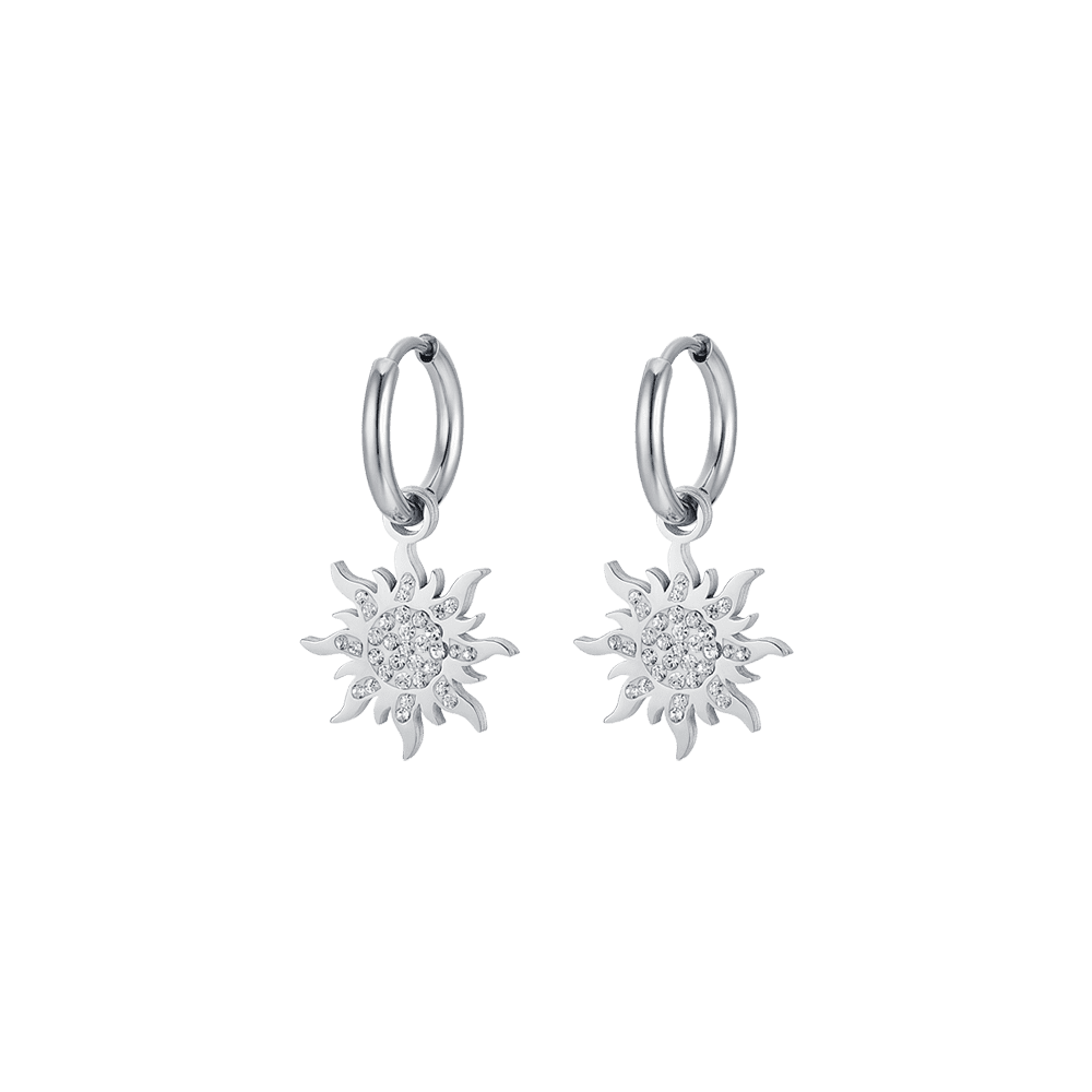 BOUCLES D'OREILLES POUR FEMME EN ACIER INOXYDABLE AVEC CRISTAUX BLANCS Luca Barra