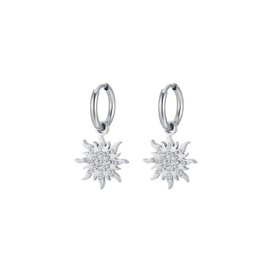 BOUCLES D'OREILLES POUR FEMME EN ACIER INOXYDABLE AVEC CRISTAUX BLANCS Luca Barra