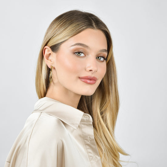 BOUCLES D'OREILLES EN ACIER DORÉ IP POUR FEMMES