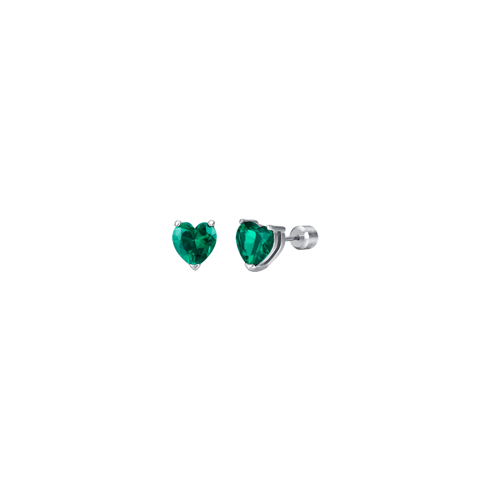 BOUCLES D'OREILLES POUR FEMME EN ACIER AVEC CERCLES EN CRISTAUX VERTS Luca Barra