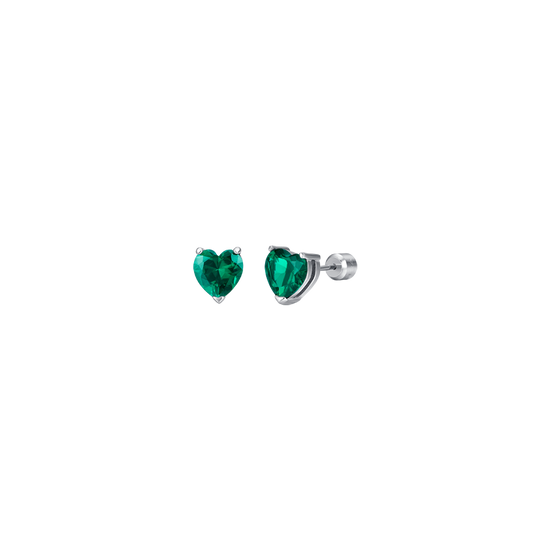 BOUCLES D'OREILLES POUR FEMME EN ACIER AVEC CERCLES EN CRISTAUX VERTS Luca Barra