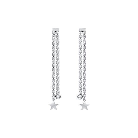 ORECCHINI DONNA IN ACCIAIO CON CRISTALLI BIANCHI E STELLE Luca Barra