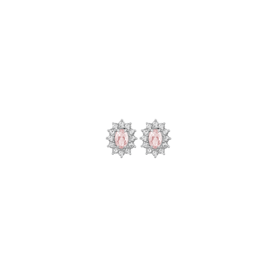 ORECCHINI DONNA IN ACCIAIO CRISTALLI E ZIRCONE ROSA
