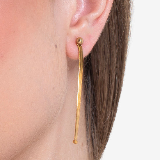 MONO ORECCHINO DONNA IN ACCIAIO IP GOLD CON SFERE