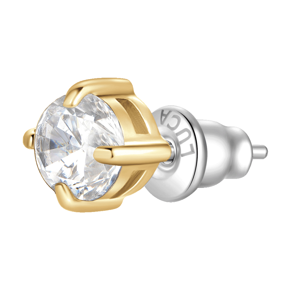 MONO ORECCHINO DONNA IN ACCIAIO IP GOLD CON ZIRCONE BIANCO