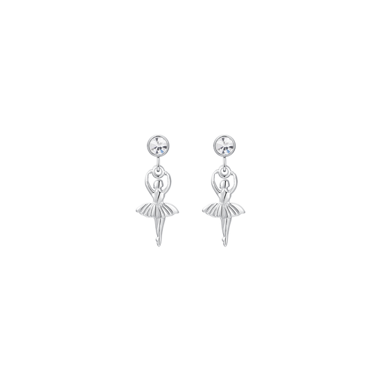 ORECCHINI DONNA IN ACCIAIO CON BALLERINA E ZIRCONE BIANCO