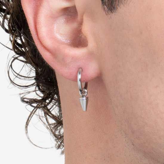 MONO ORECCHINO UOMO IN ACCIAIO CON ELEMENTO