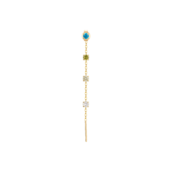 MONO ORECCHINO DONNA IN ACCIAIO IP GOLD CON CRISTALLI MULTICOLOR