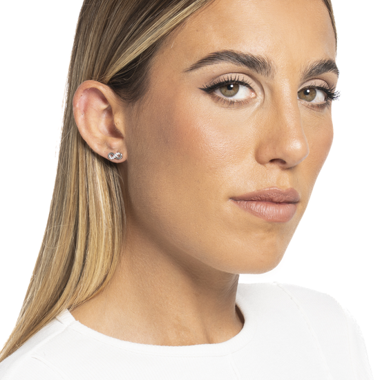 MONO ORECCHINO DONNA IN ACCIAIO CON INFINITO CON PUNTI LUCE ZIRCONE BIANCO