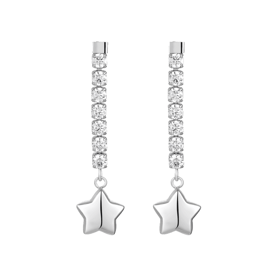 ORECCHINI DONNA IN ACCIAIO CON STELLA E ZIRCONI BIANCHI