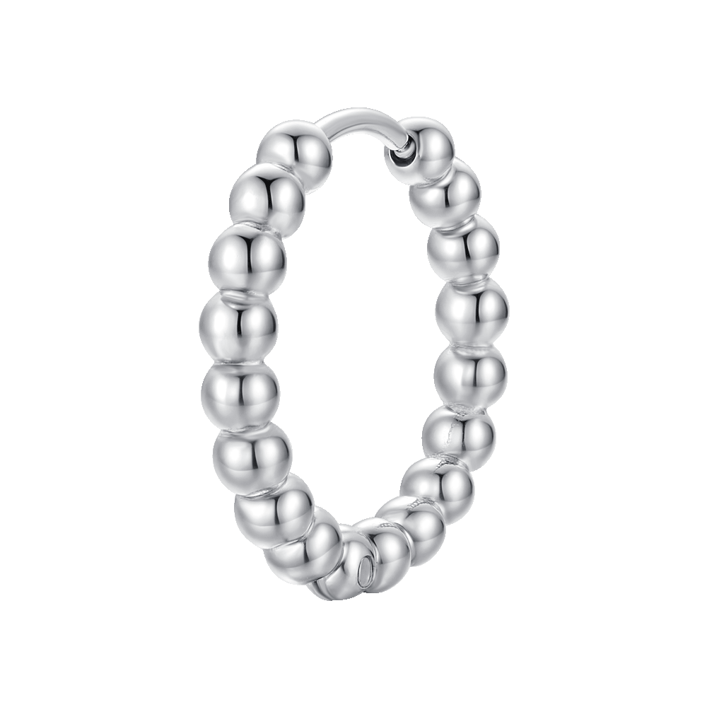 MONO ORECCHINO DONNA IN ACCIAIO MOTIVO A SFERE