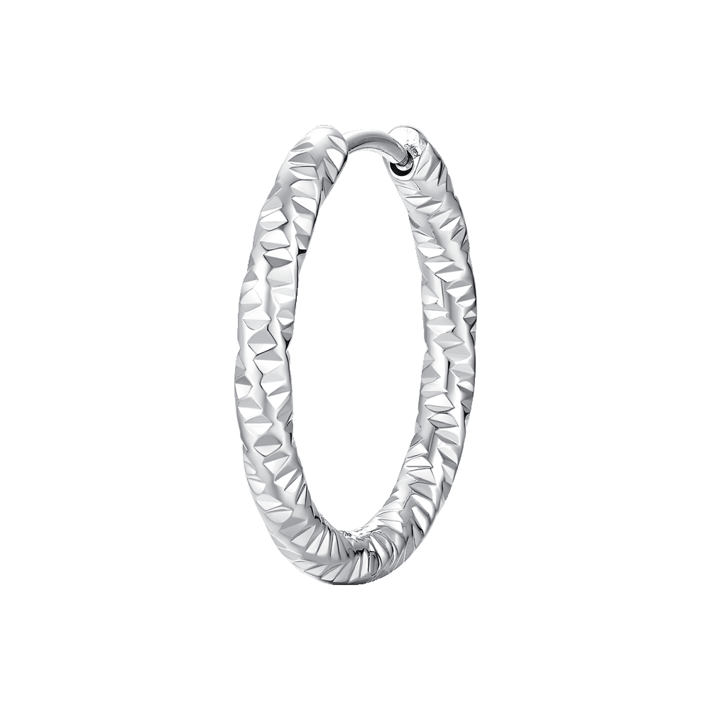 MONO ORECCHINO DONNA IN ACCIAIO CON FINITURA DIAMANTATA