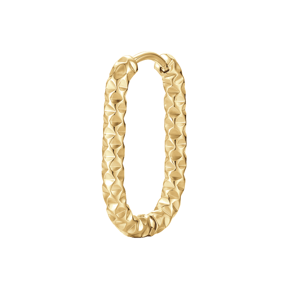 MONO ORECCHINO DONNA IN ACCIAIO IP GOLD CON FINITURA DIAMANTATA