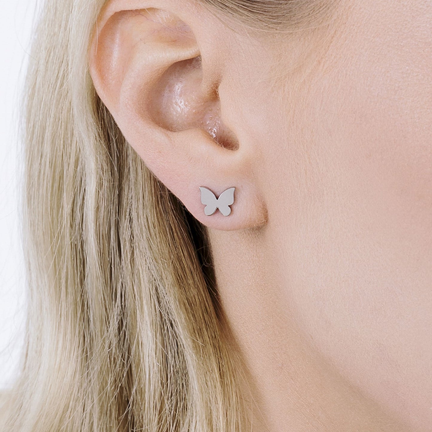 BOUCLES D'OREILLES PAPILLON EN ACIER POUR FEMMES