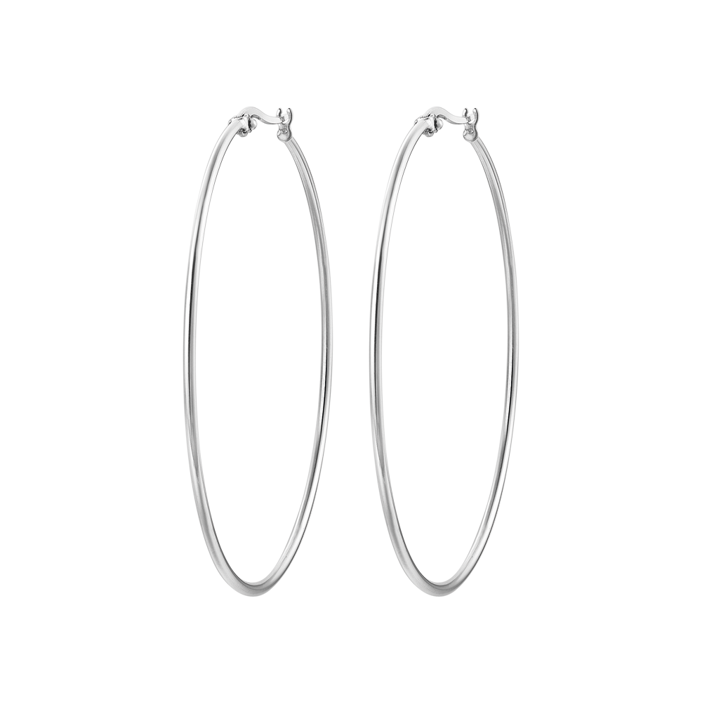 BOUCLES D'OREILLES CERCLÉES EN ACIER DE 54 MM DE DIAMÈTRE POUR FEMMES