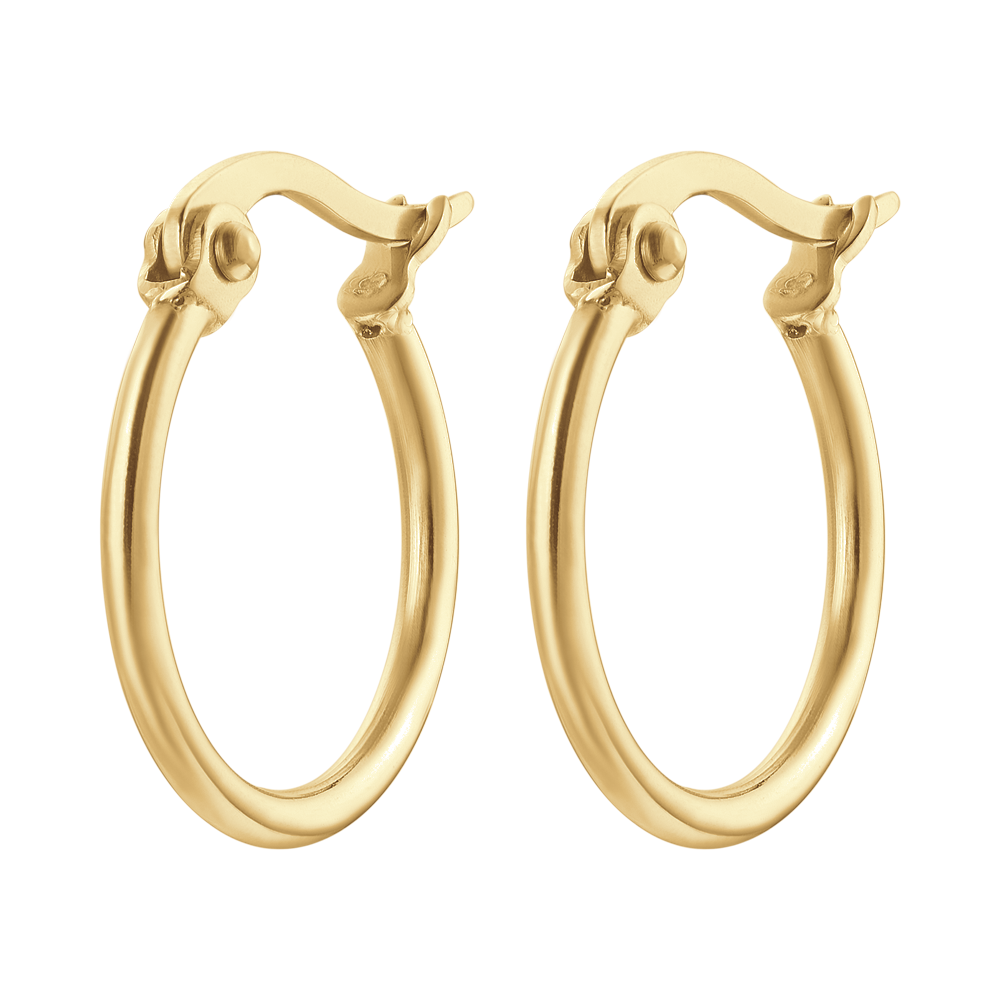 BOUCLES D'OREILLES CERCLÉES EN ACIER DE 13 MM DE DIAMÈTRE POUR FEMMES