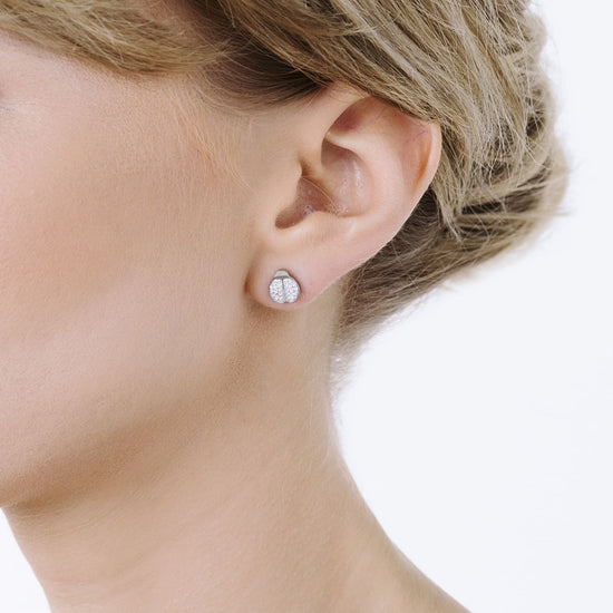 BOUCLES D'OREILLES POUR FEMMES EN ACIER AVEC CHERCOLATE ET CRISTAUX Luca Barra