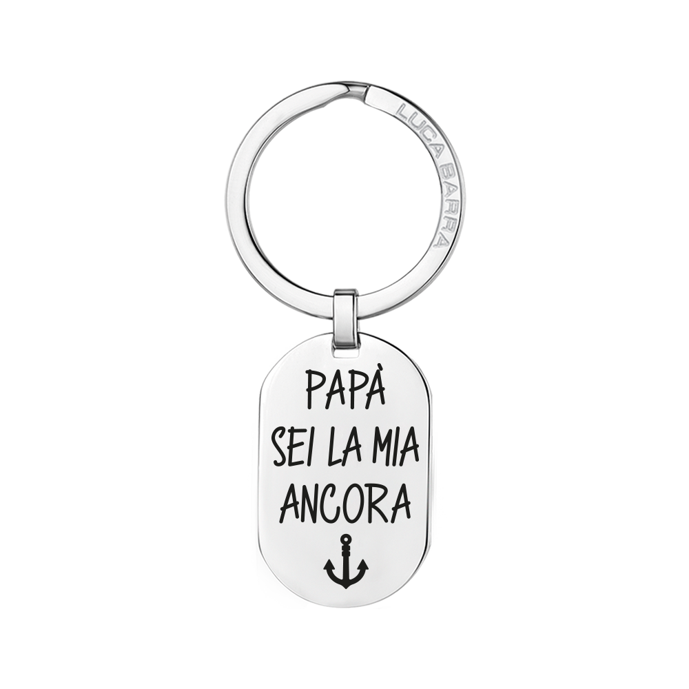 PORTE-CLÉS HOMME D'ACIER PAPA TU ES MON ANCRE