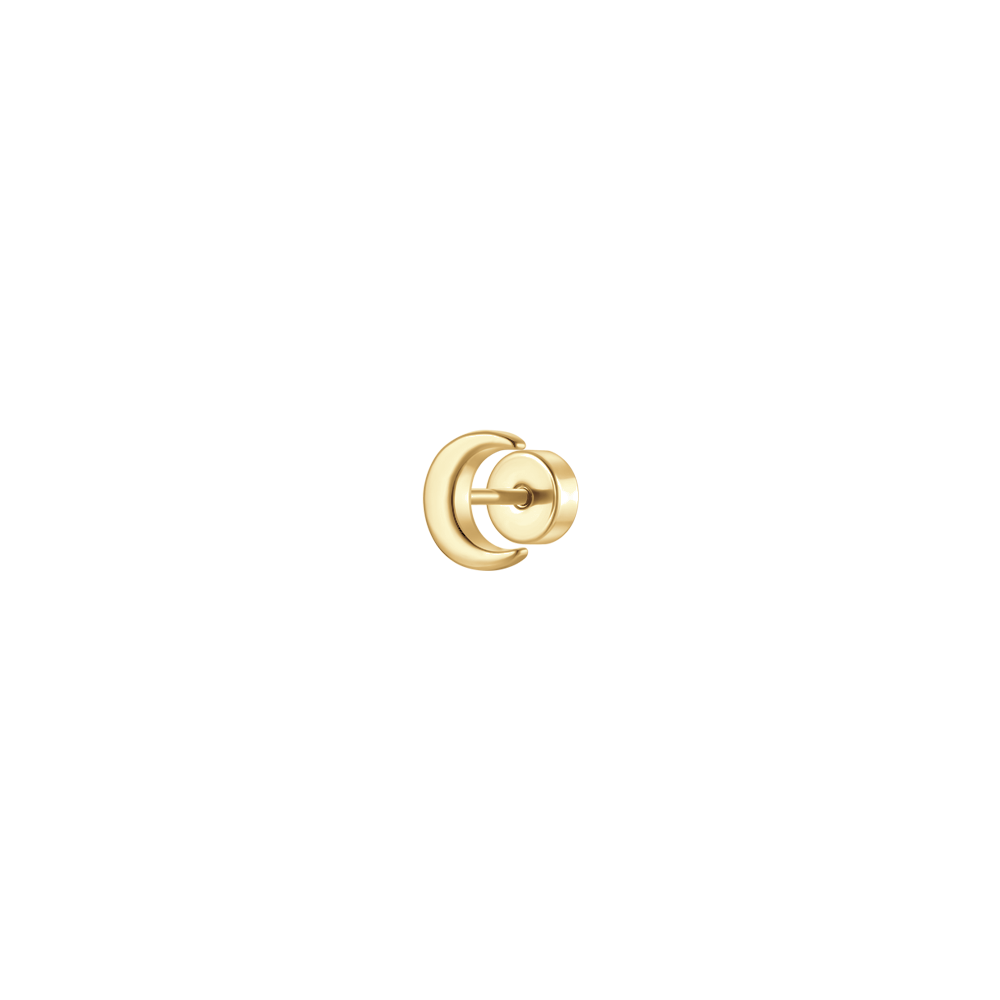 PIERCING ORECCHIO DONNA IN ACCIAIO FORMA LUNA COLORE ORO