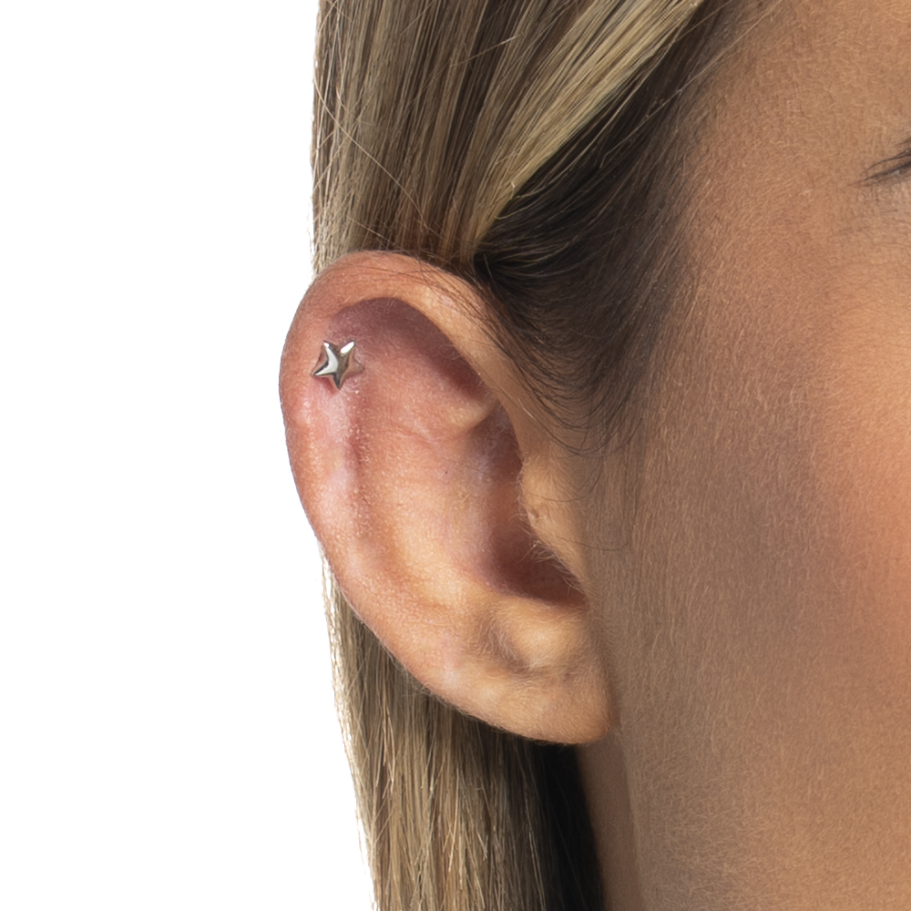 PIERCING ORECCHIO DONNA IN ACCIAIO FORMA STELLA
