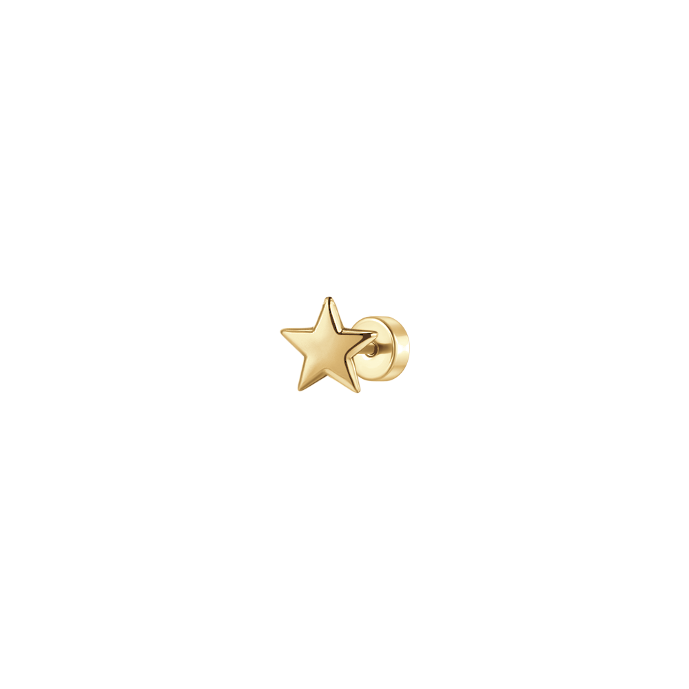 PIERCING ORECCHIO DONNA IN ACCIAIO FORMA STELLA COLORE ORO