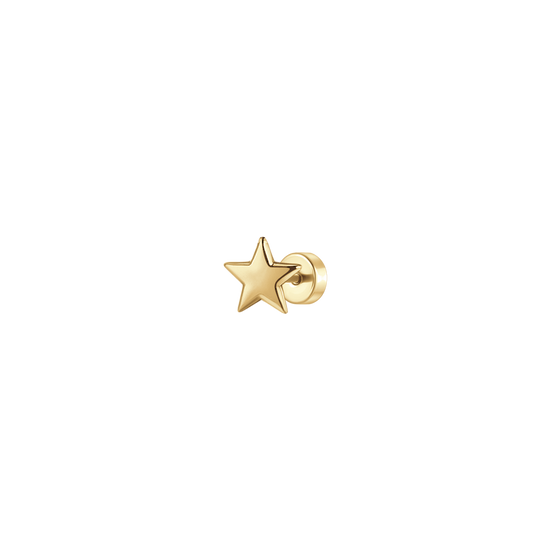 PIERCING ORECCHIO DONNA IN ACCIAIO FORMA STELLA COLORE ORO