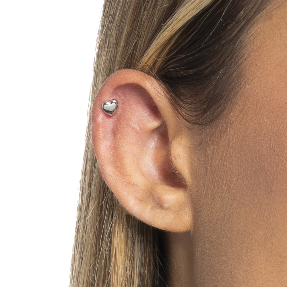 PIERCING ORECCHIO DONNA IN ACCIAIO FORMA CUORE