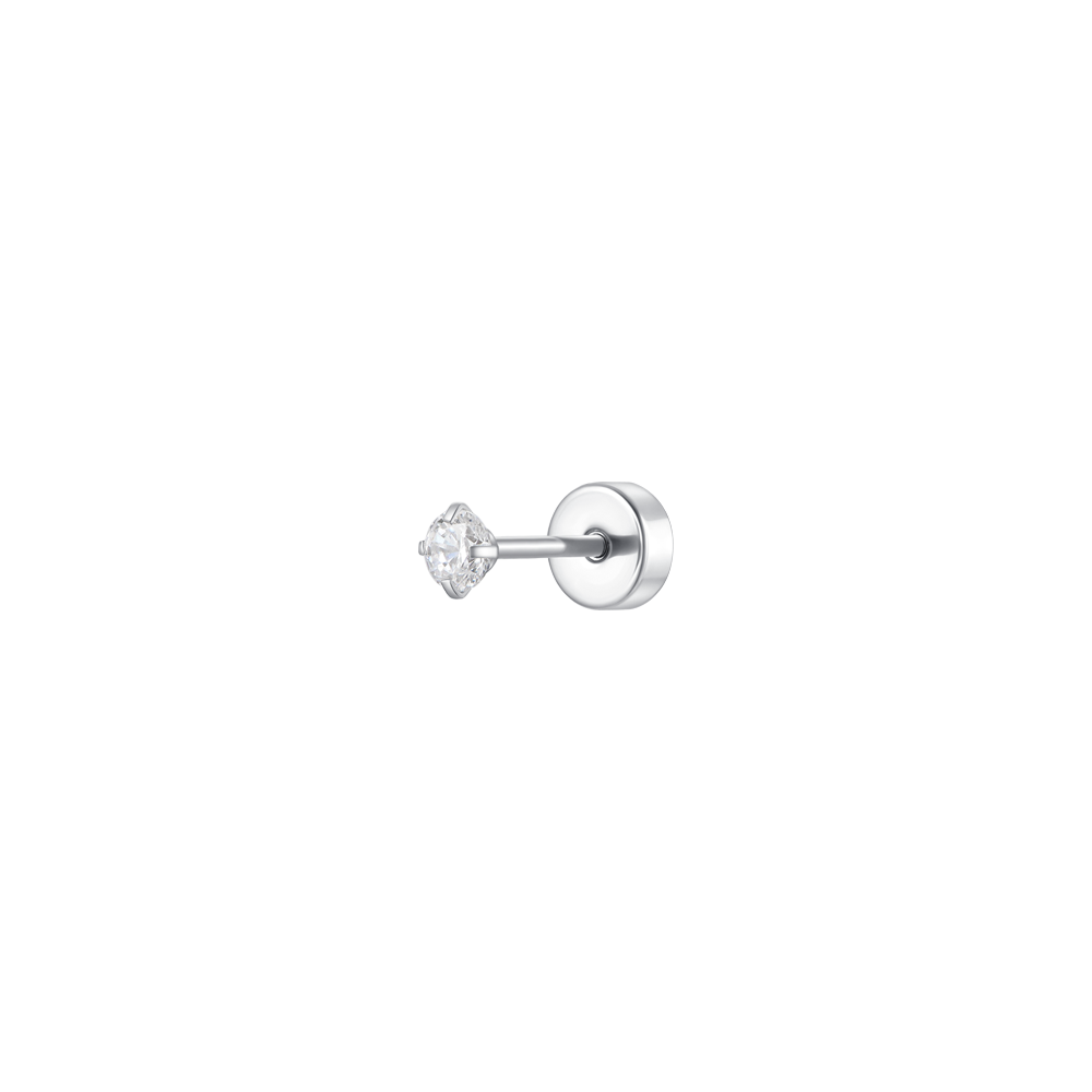 PIERCING ORECCHIO DONNA IN ACCIAIO CON ZIRCONE BIANCO