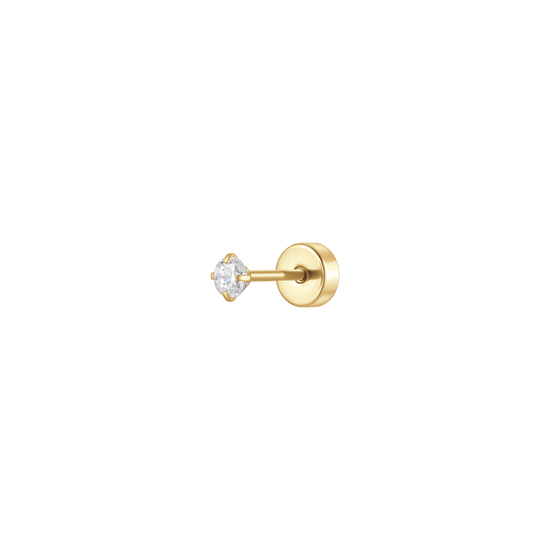 PIERCING ORECCHIO DONNA IN ACCIAIO CON ZIRCONE BIANCO COLORE ORO