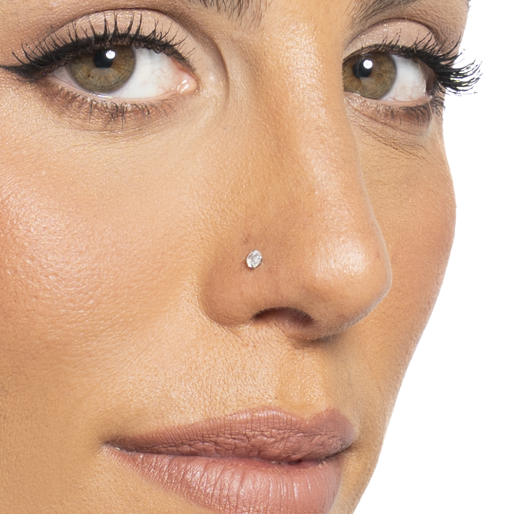 PIERCING NASO DONNA IN ACCIAIO CON ZIRCONE BIANCO