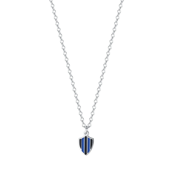 COLLIER D'ENFANT EN ACIER AVEC ENAMELAGE NOIR ET BLEU Luca Barra
