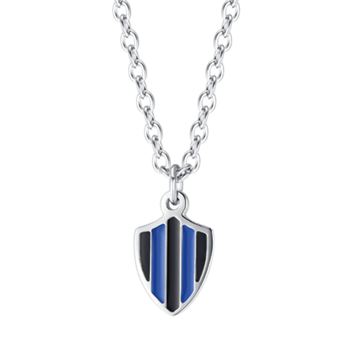 COLLIER D'ENFANT EN ACIER AVEC ENAMELAGE NOIR ET BLEU Luca Barra