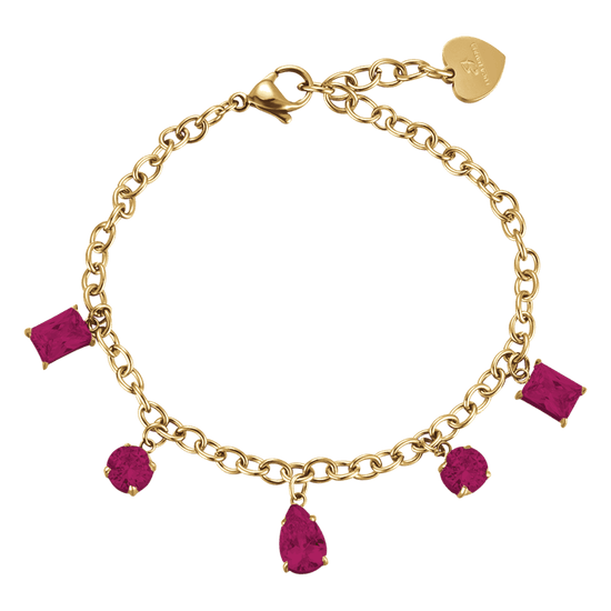 BRACELET POUR FEMME EN ACIER D'OR AVEC CRISTAUX Luca Barra